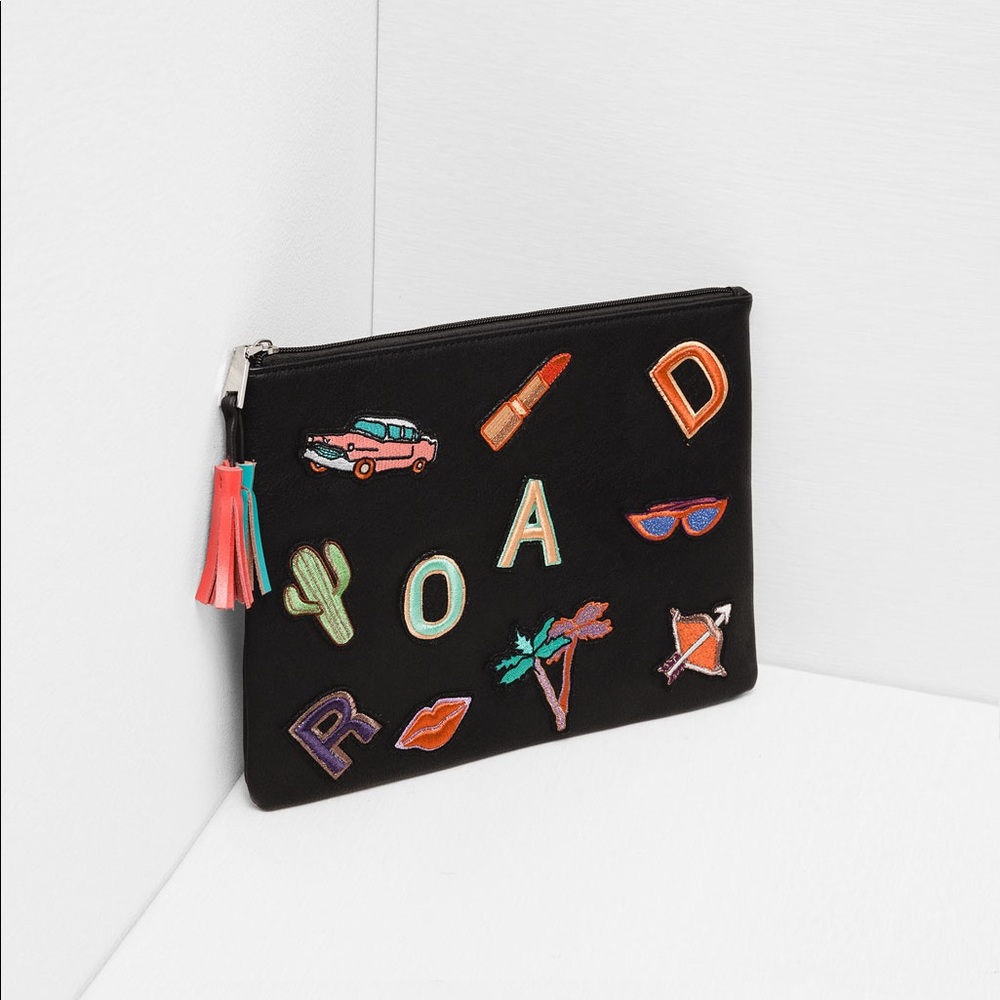 Zara appliqué clutch